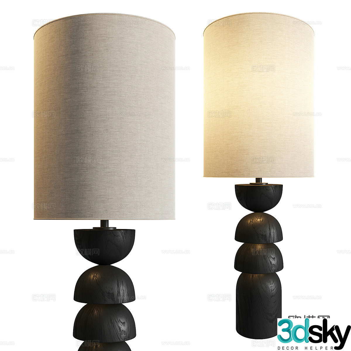 New Chinese style Wasabi Aska small desk lamp 3D model