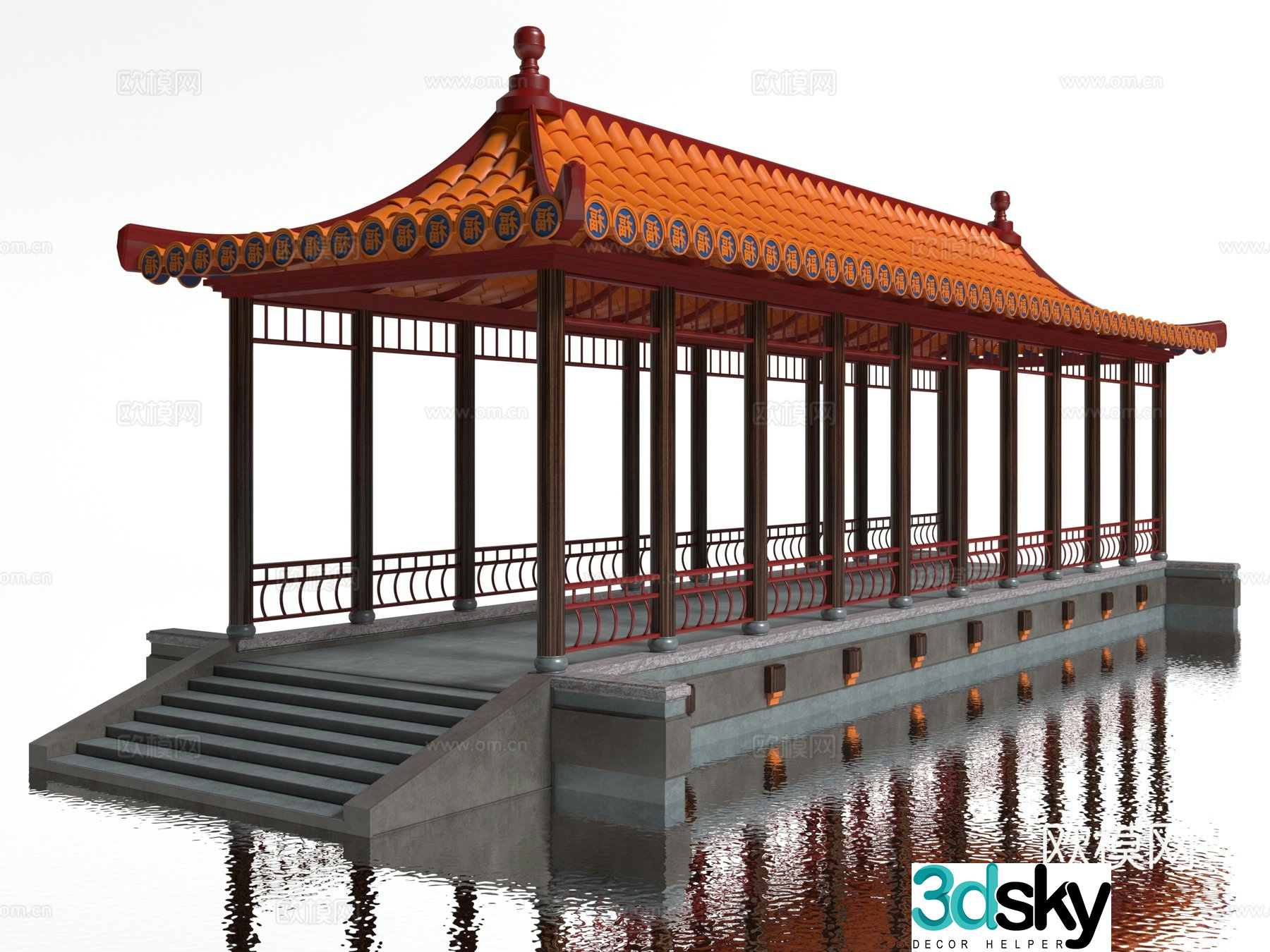 Chinese style pavilion 3D model