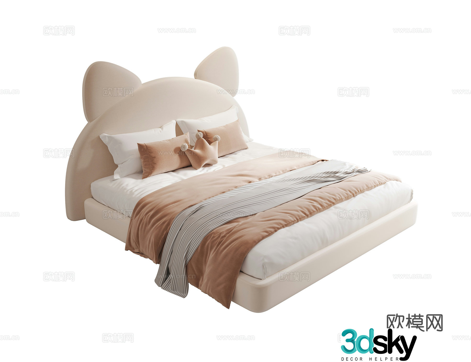 Modern children’s bed fabric children’s bed girl’s bed cartoon children’s bed 3d model