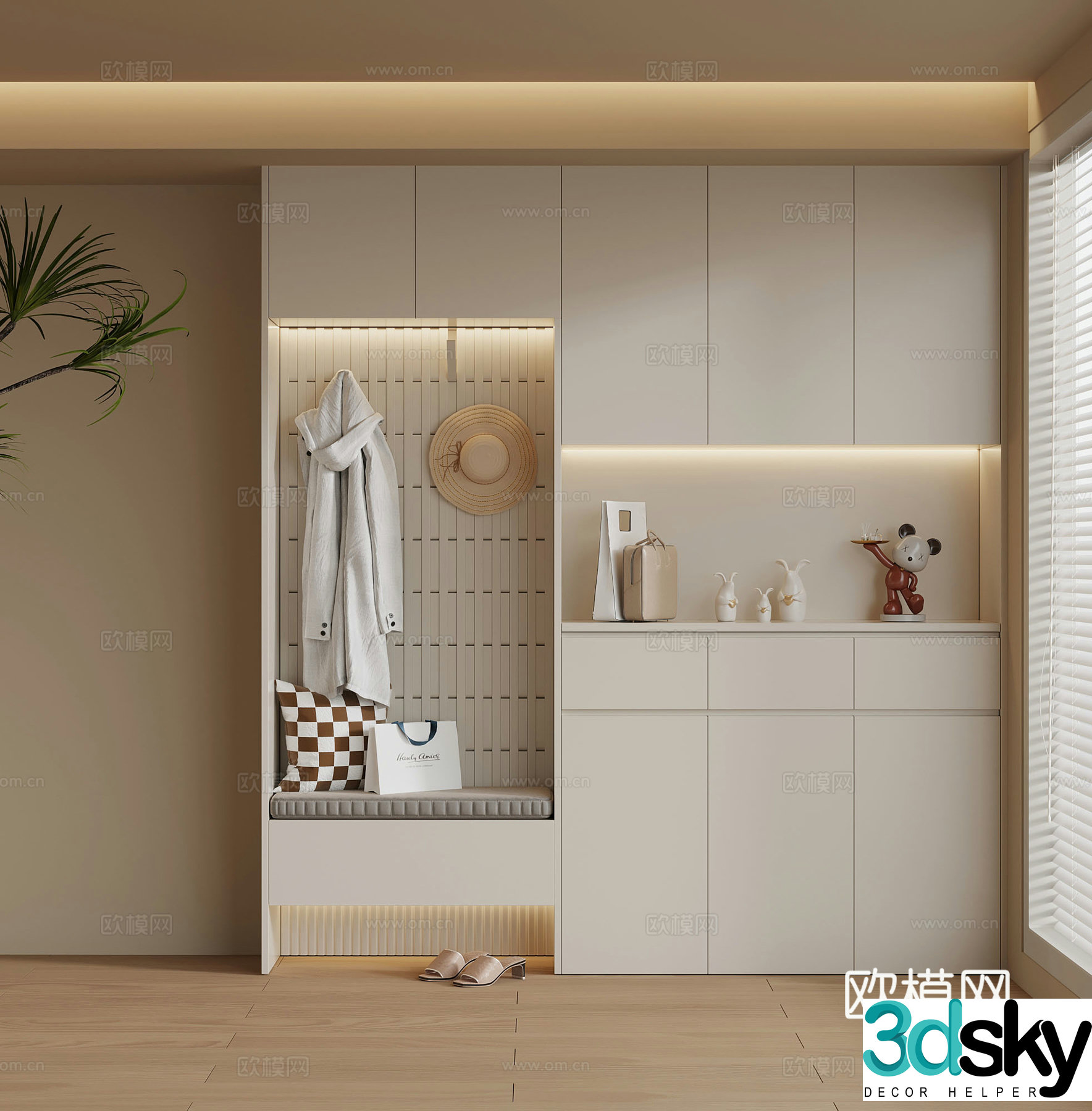 Modern shoe cabinet ornament 3d model