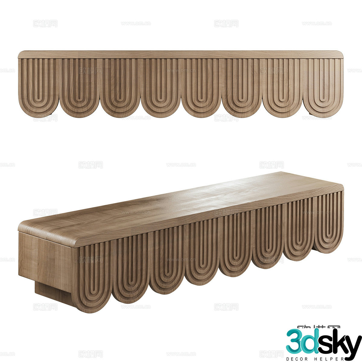 Middle-aged style Awakening TV cabinet 3D model