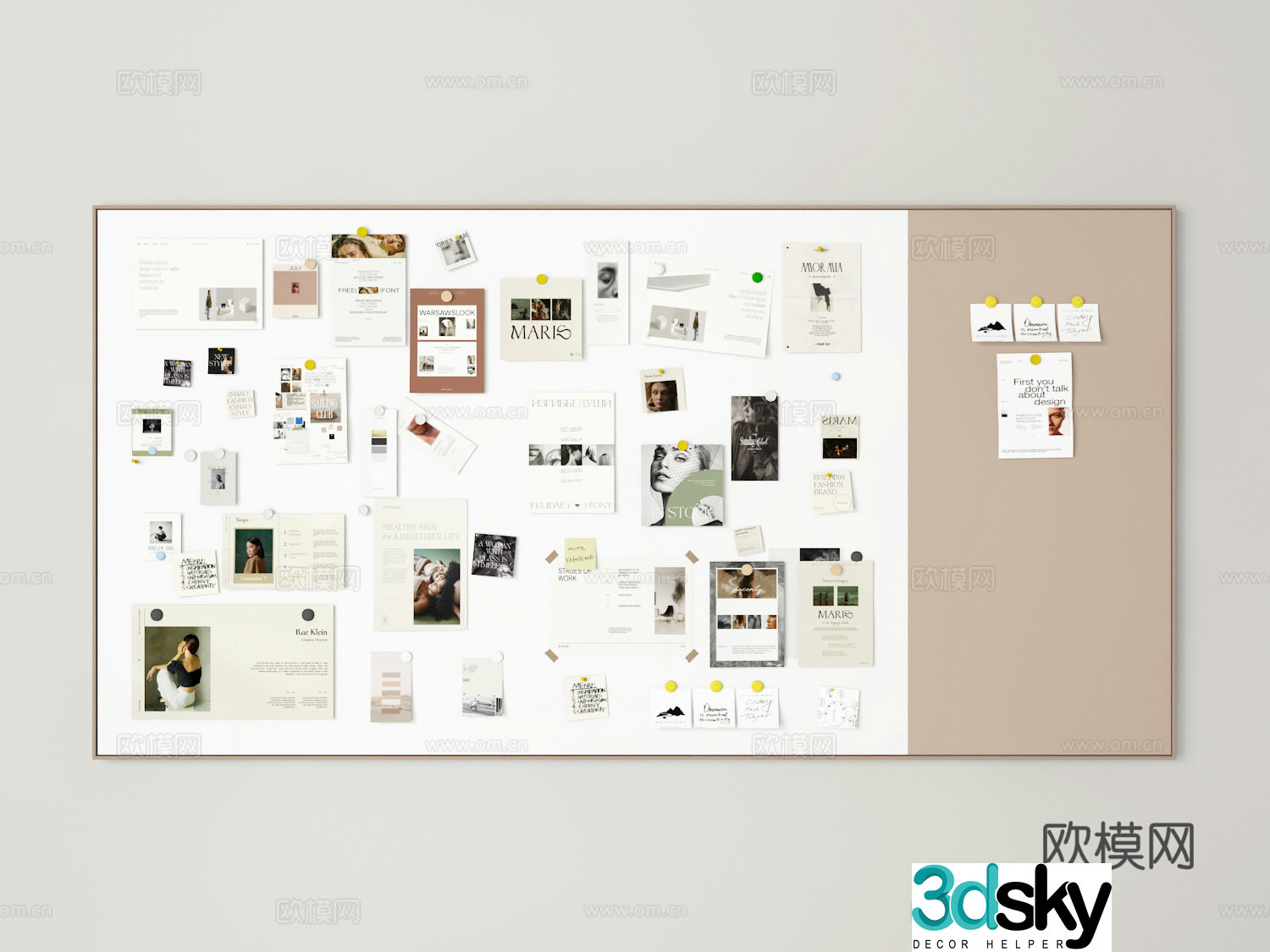 Sticky note board 3D model