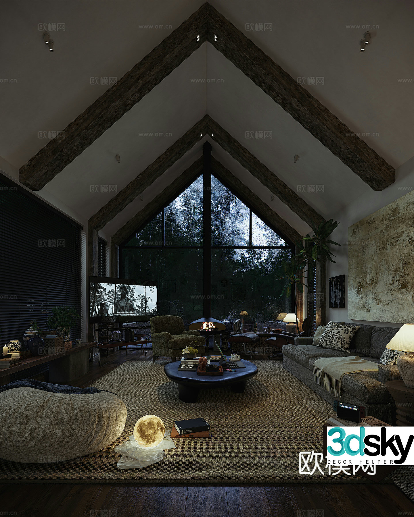 Wasabi Living Room Sofa Coffee Table Ornament Furniture Combination 3D Model