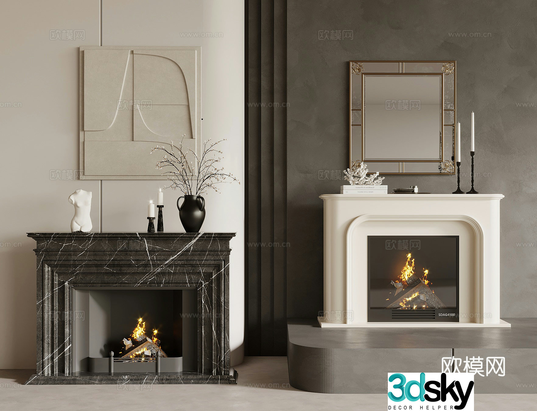 French fireplace 3d model