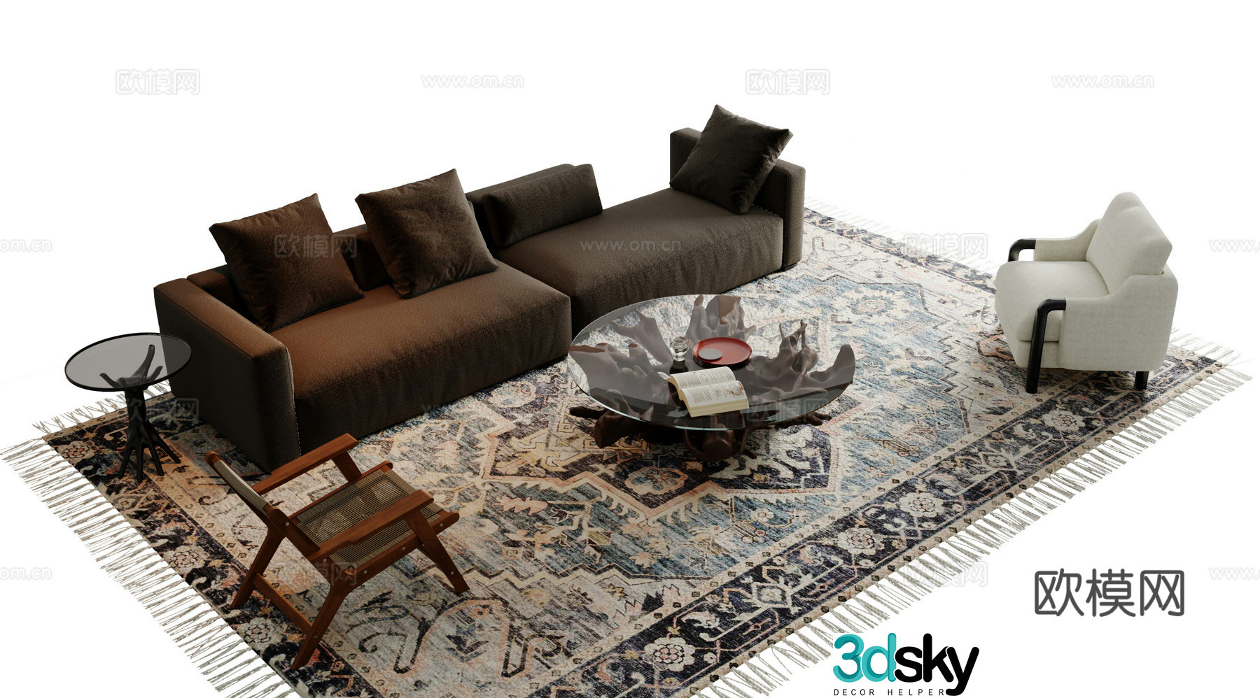 Modern sofa coffee table 3d model
