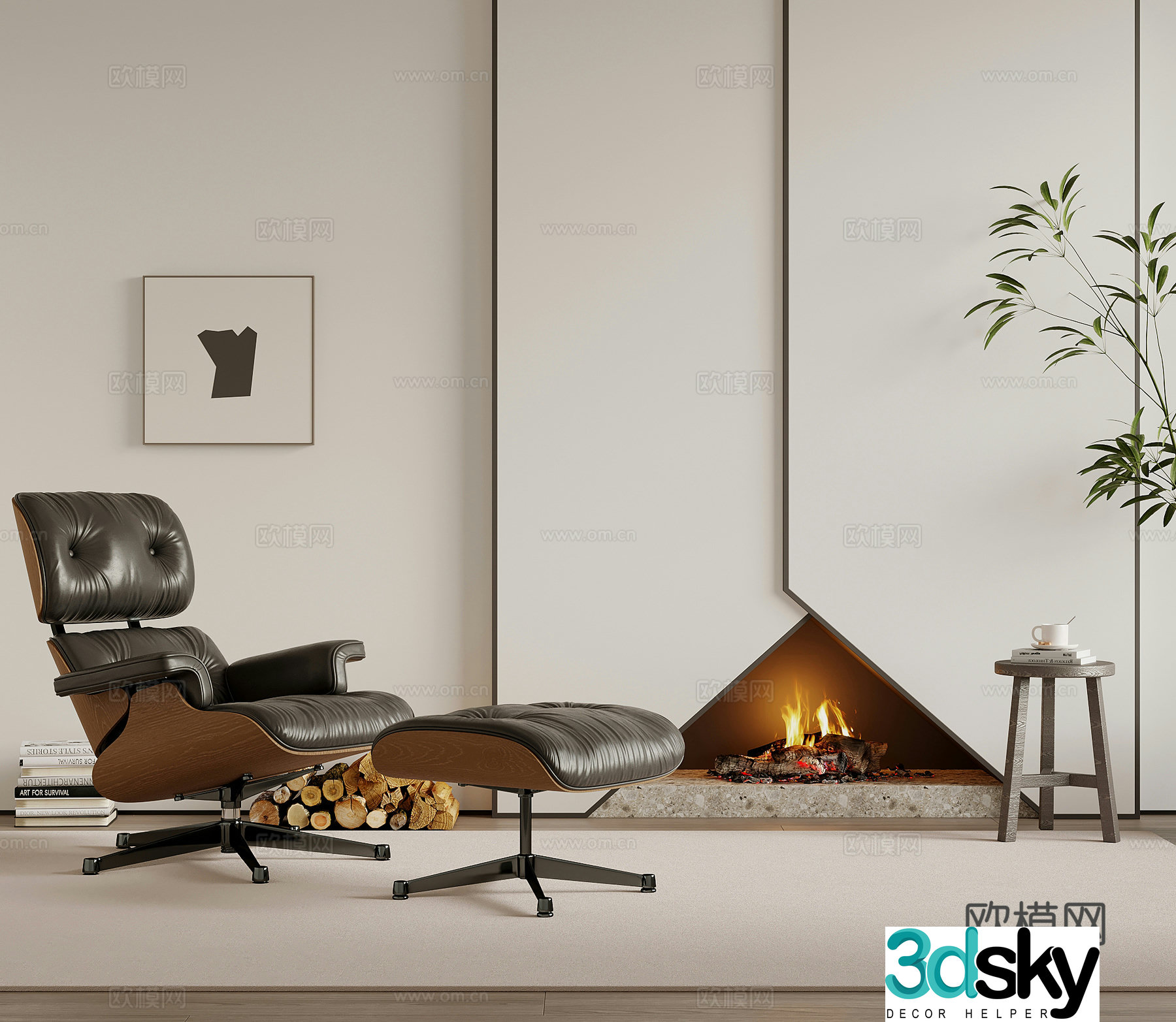 Modern casual lounge chair 3d model