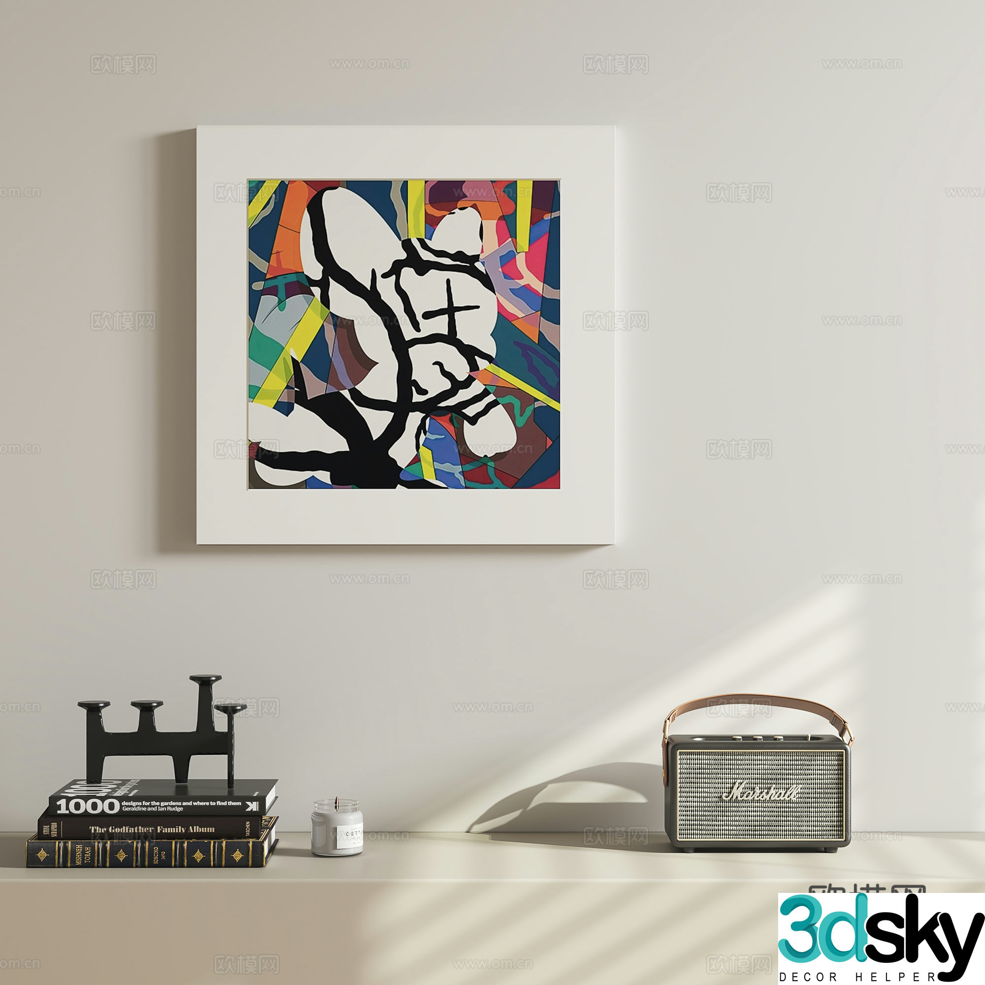Modern abstract hanging painting 3d model