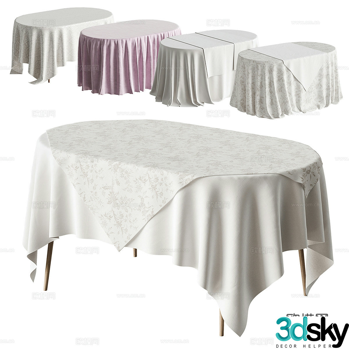 3d model of tablecloth on table