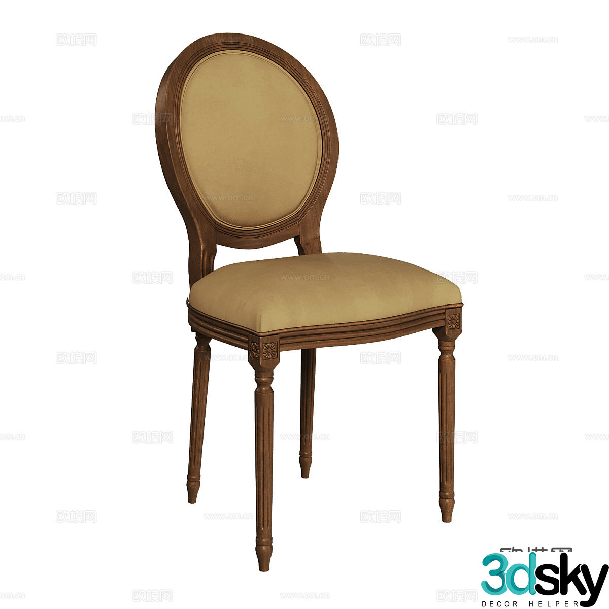 American simple single chair chair simple single chair casual chair living room chair 3d model