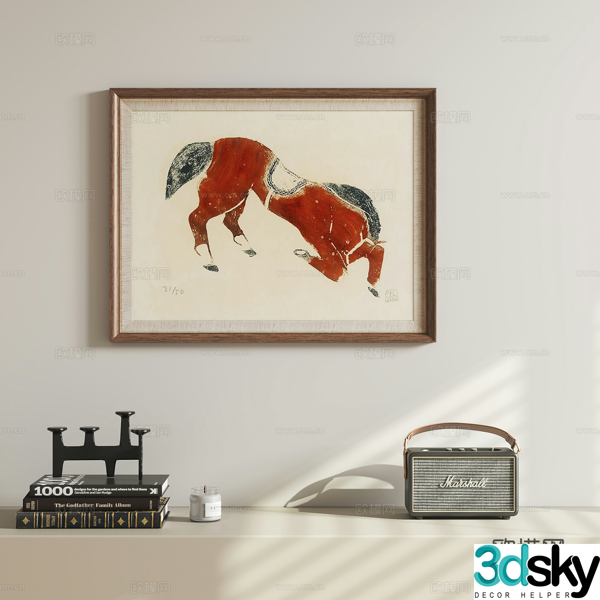 New Chinese style Chinese painting hanging painting 3D model
