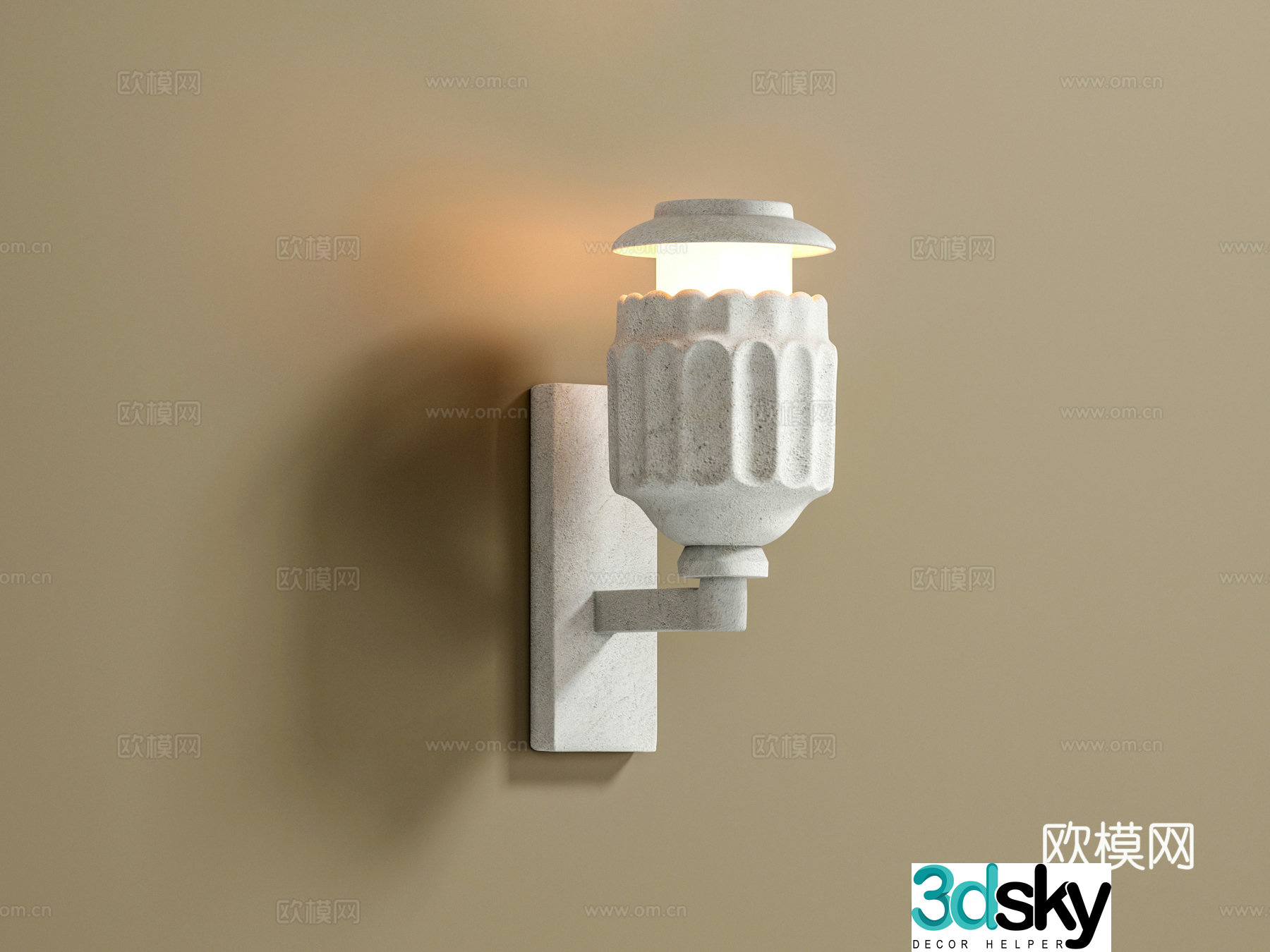 3D model of gypsum wall lamp