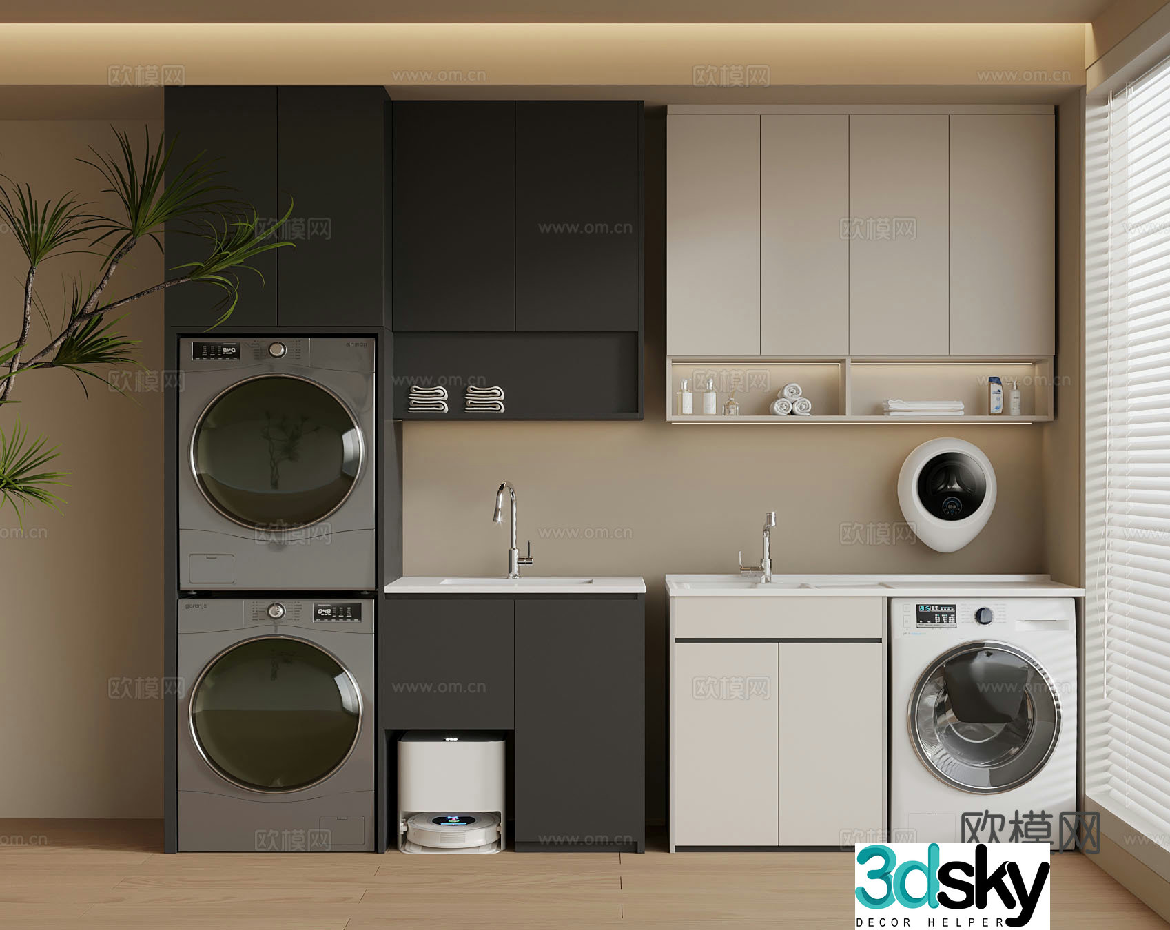 Modern washing machine cabinet 3d model