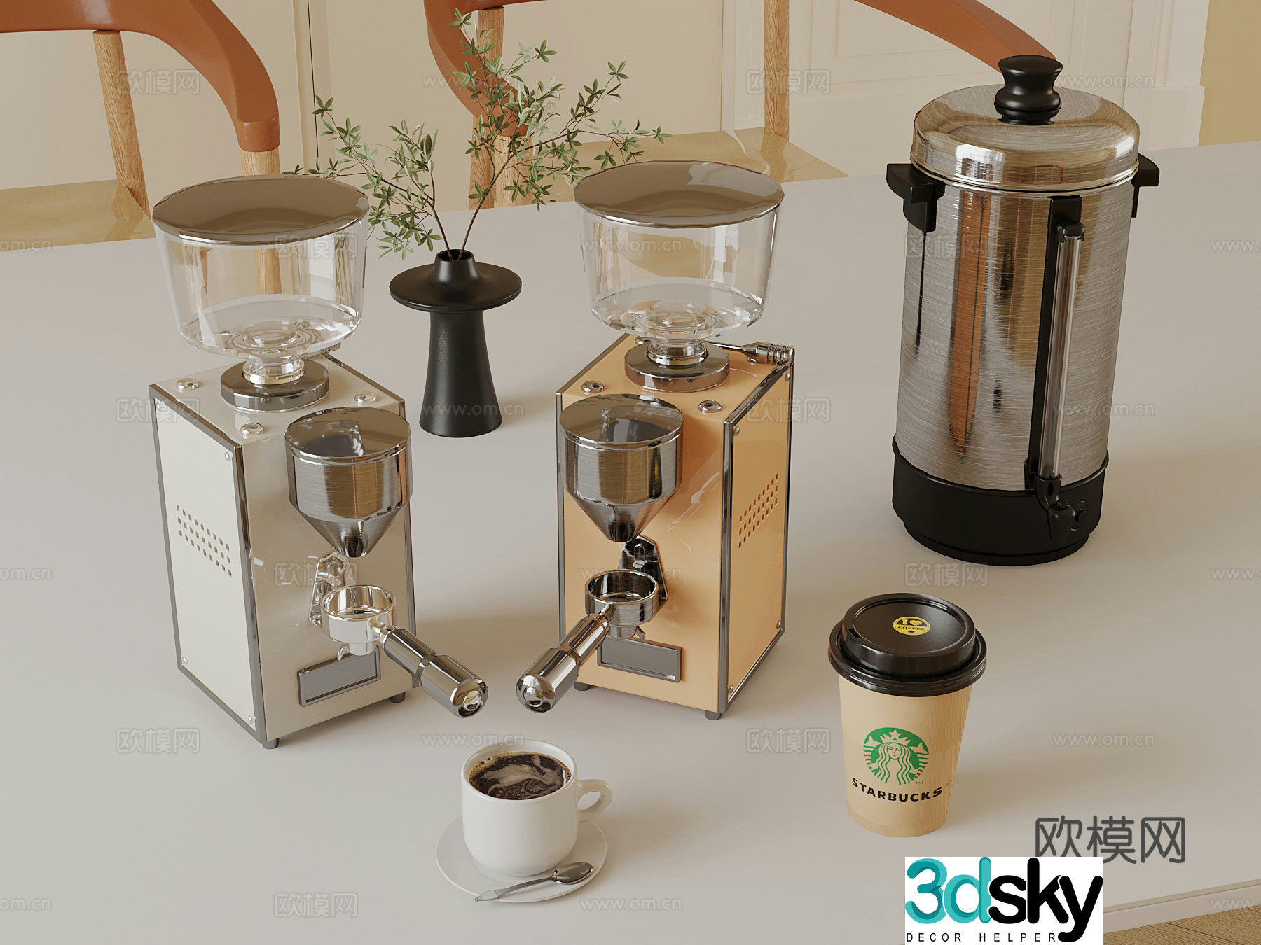 Modern coffee machine coffee cup handcoffee machine 3d model
