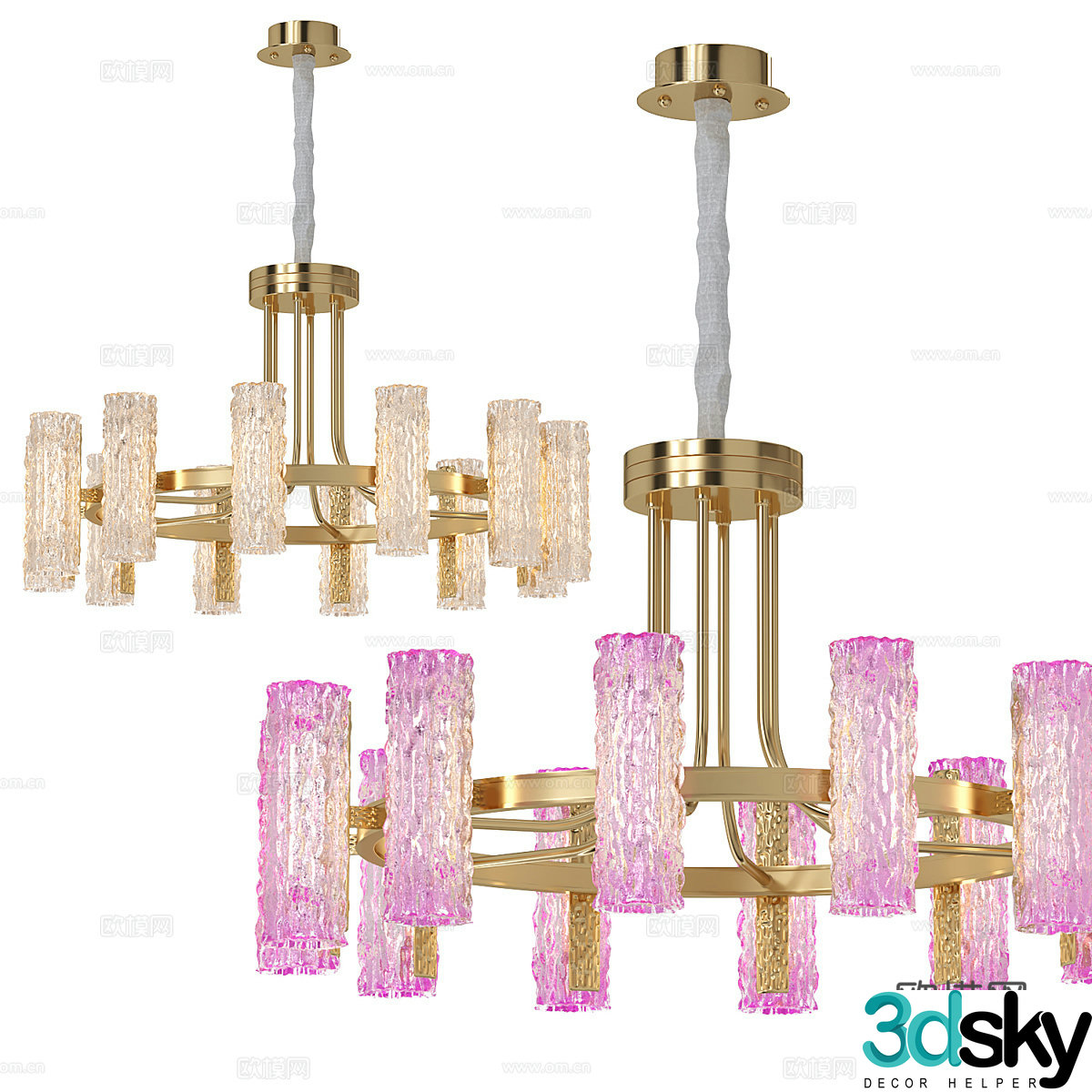 Modern light luxury Inverno crystal chandelier 3d model