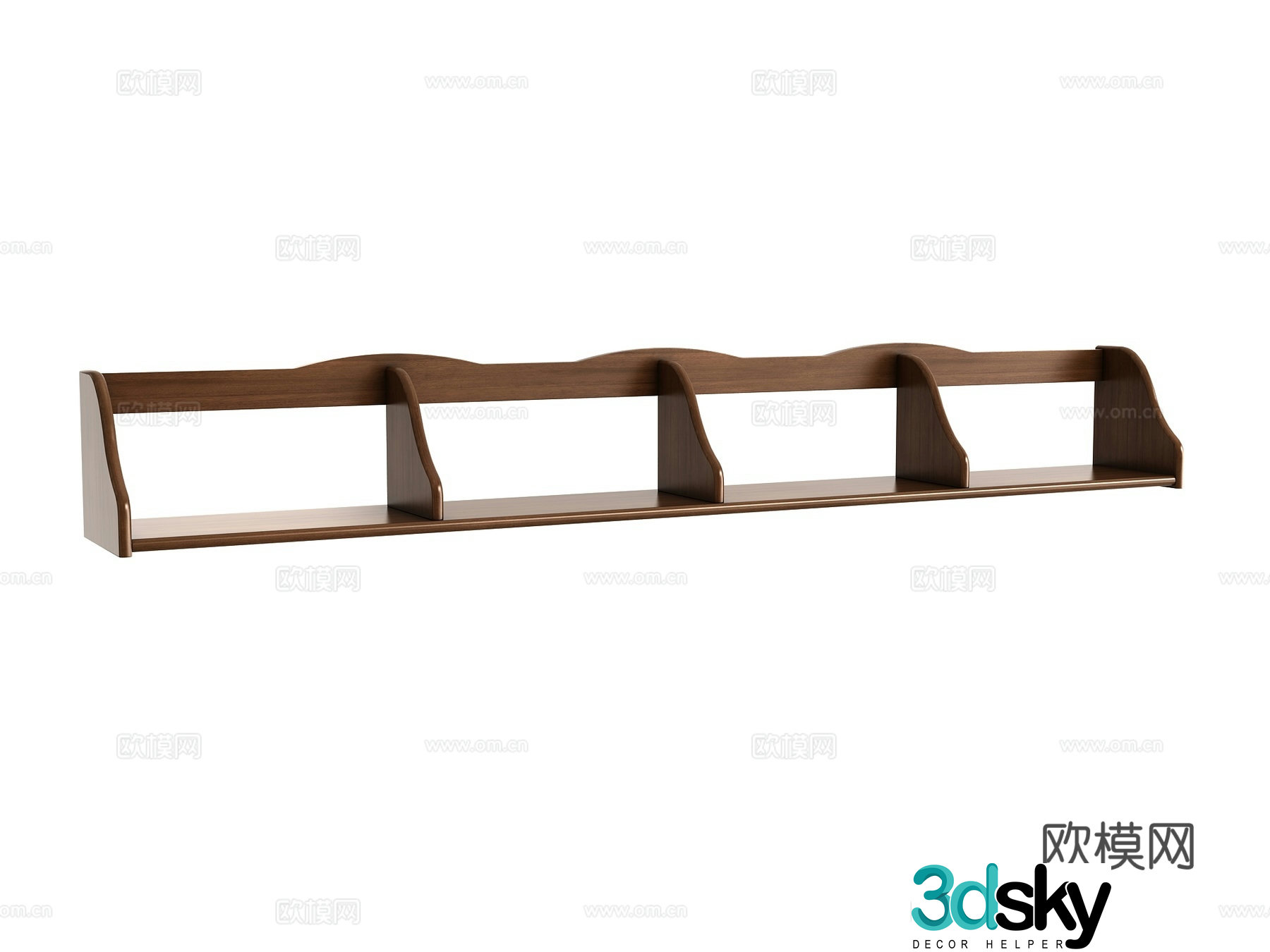 American bookshelf decorative rack 3D model