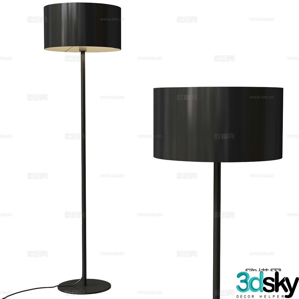 Austin Modern simple floor lamp Black floor lamp Minimalist floor lamp 3D model