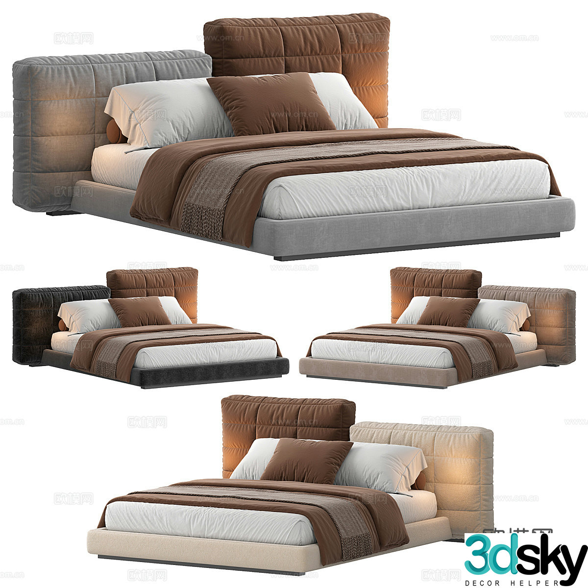Double bed 3d model