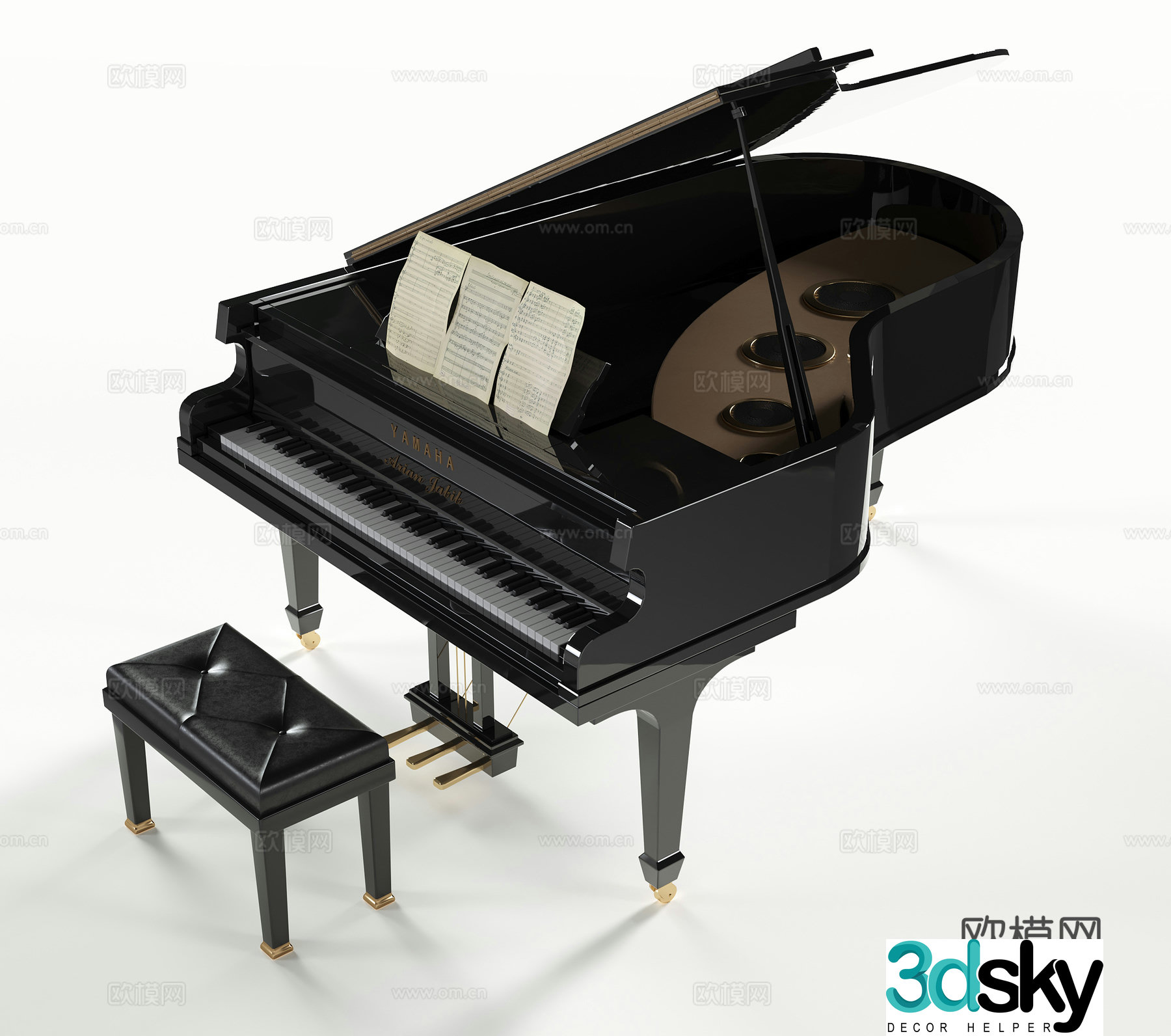 Modern piano 3d model
