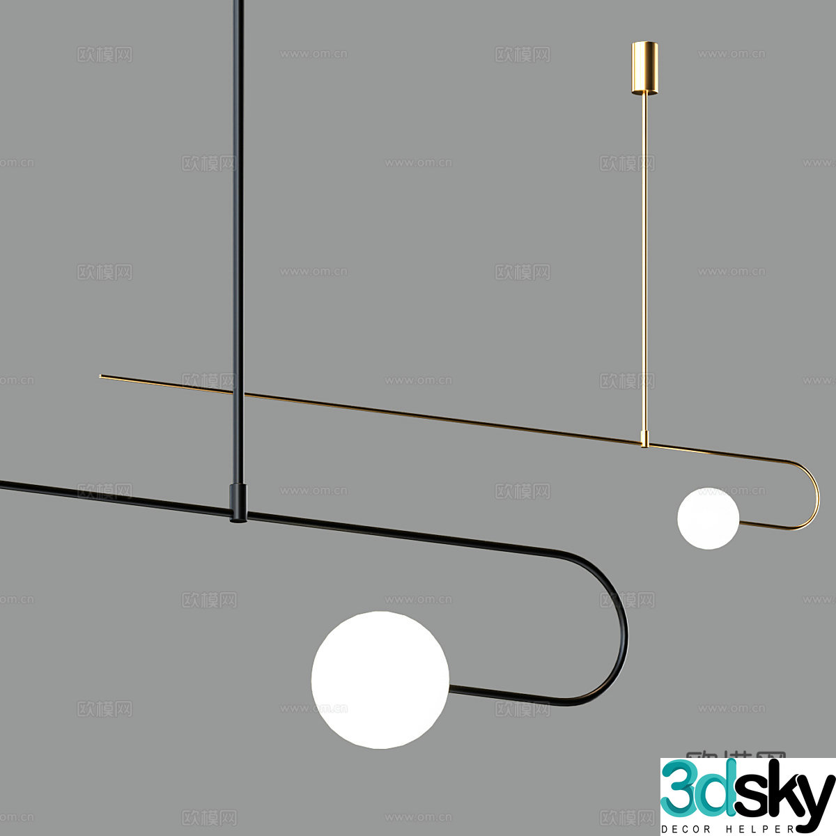 Modern simple chandelier chandelier simple chandelier restaurant chandelier lamp 3d model