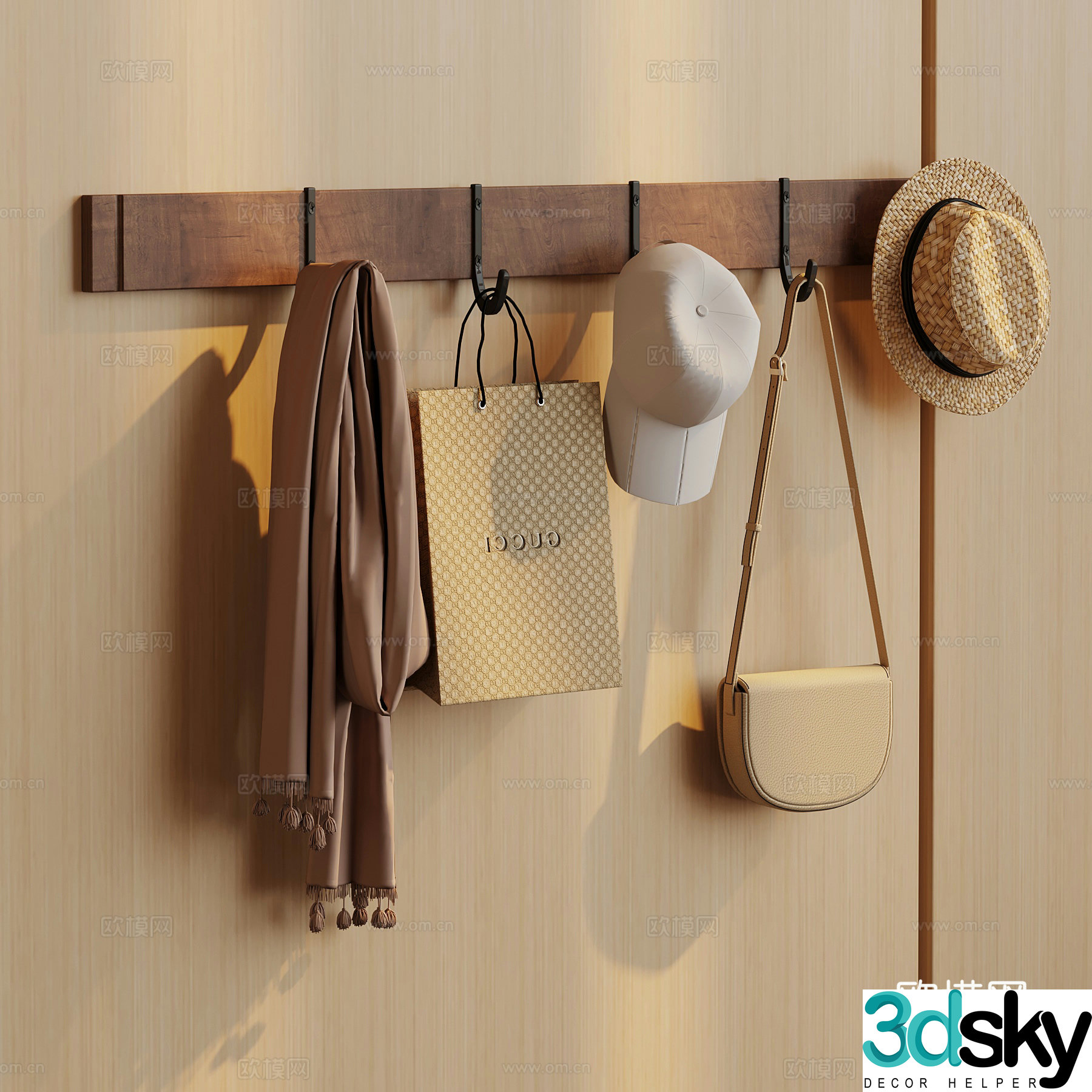 Modern hook hanger 3d model