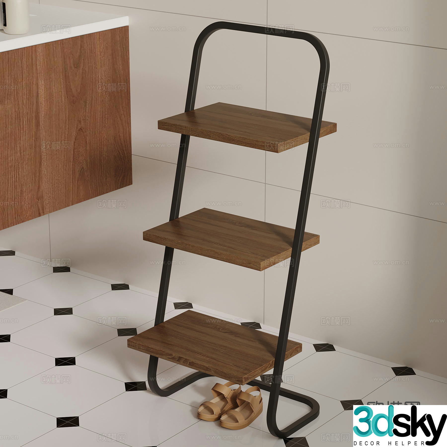 Modern storage rack Bathroom storage rack 3D model