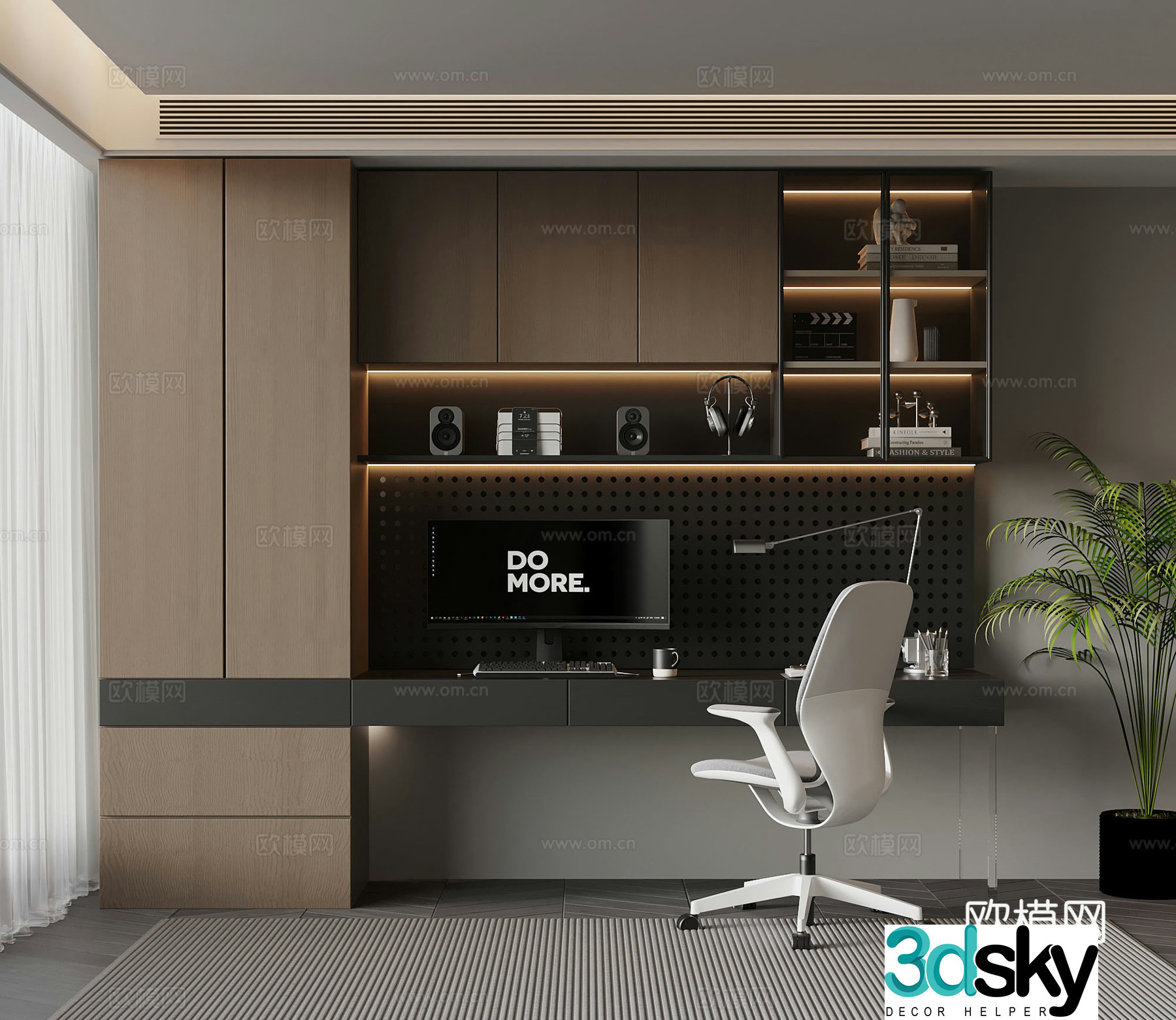 Italian bookcase 3d model