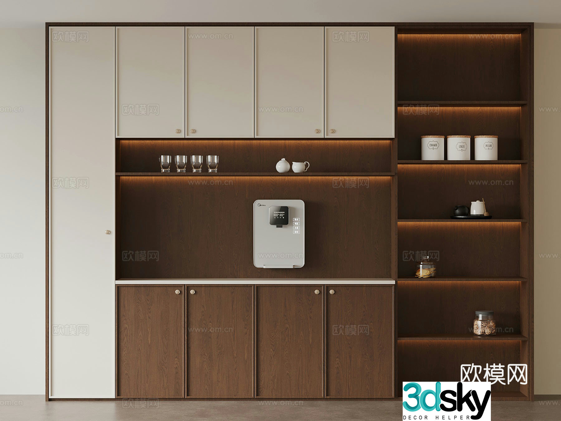 Middle-aged sideboard direct drinker 3D model