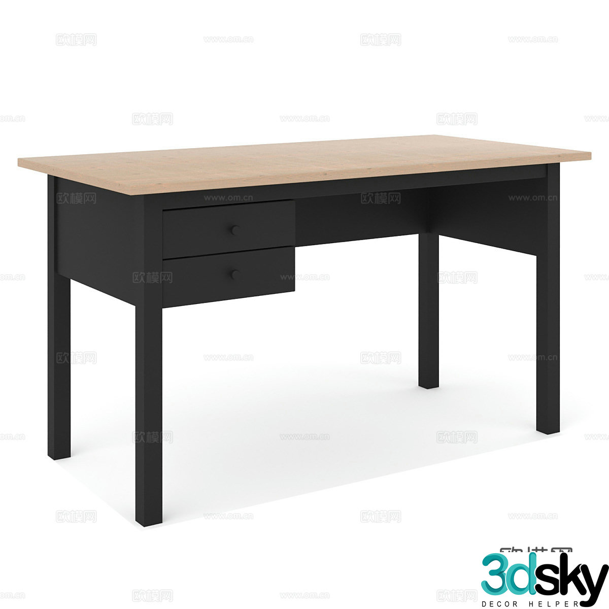 Nordic simple desk desk simple desk desk study desk 3d model