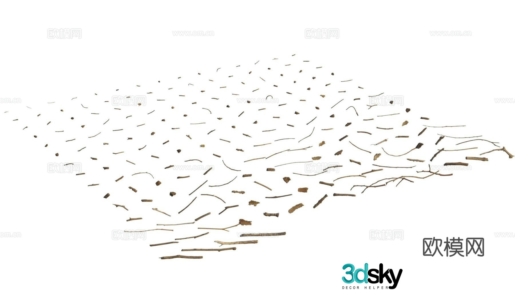 3d model of bark twigs