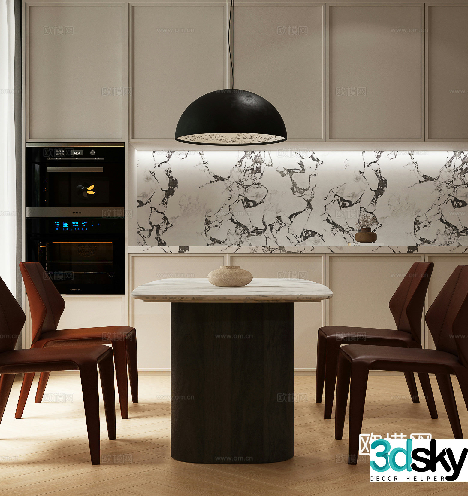 Modern Italian dining table and chairs Modern dining table and chair Italian dining table and chairs Modern dining table and chairs 3d model