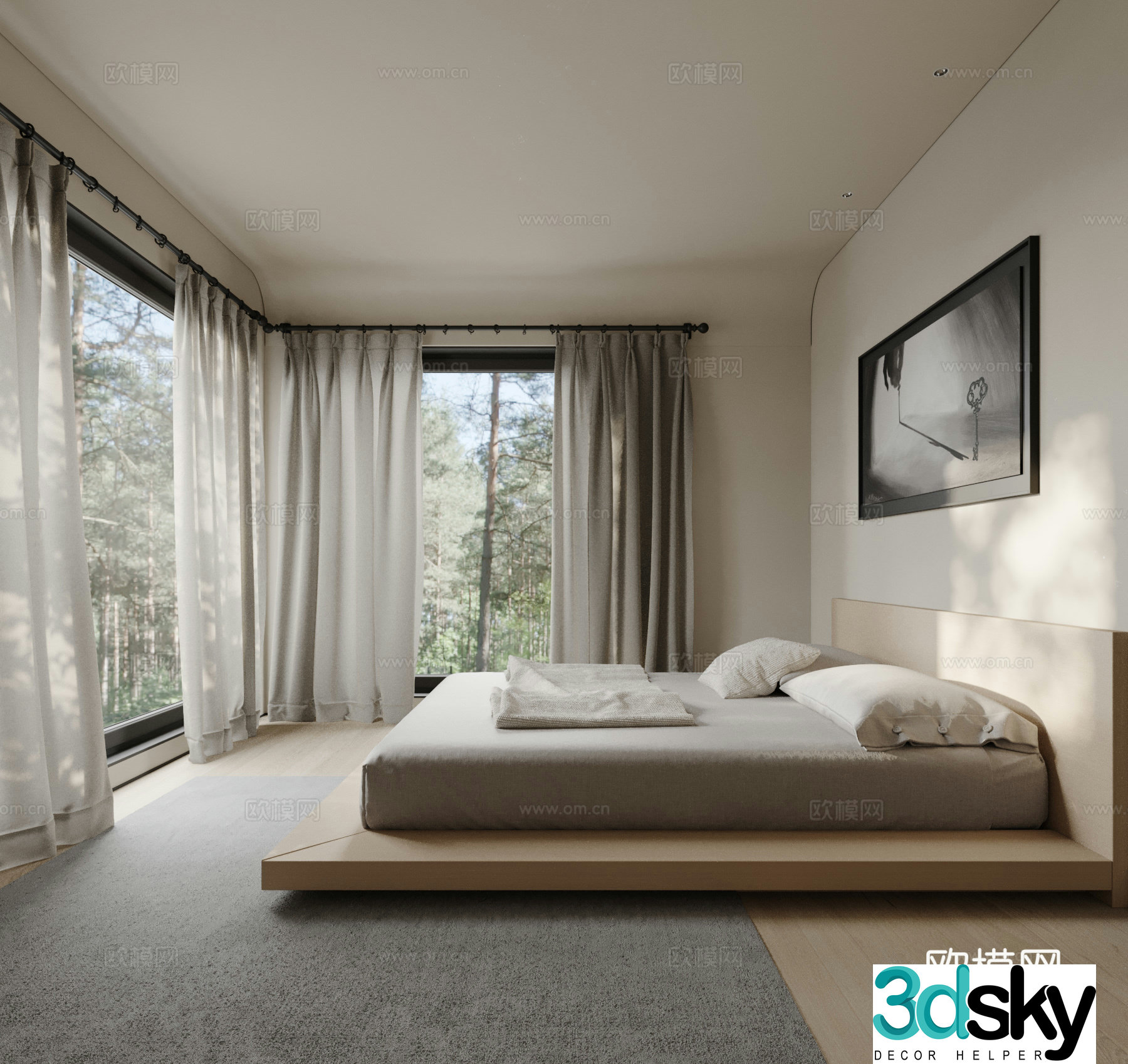 Modern bedroom 3d model