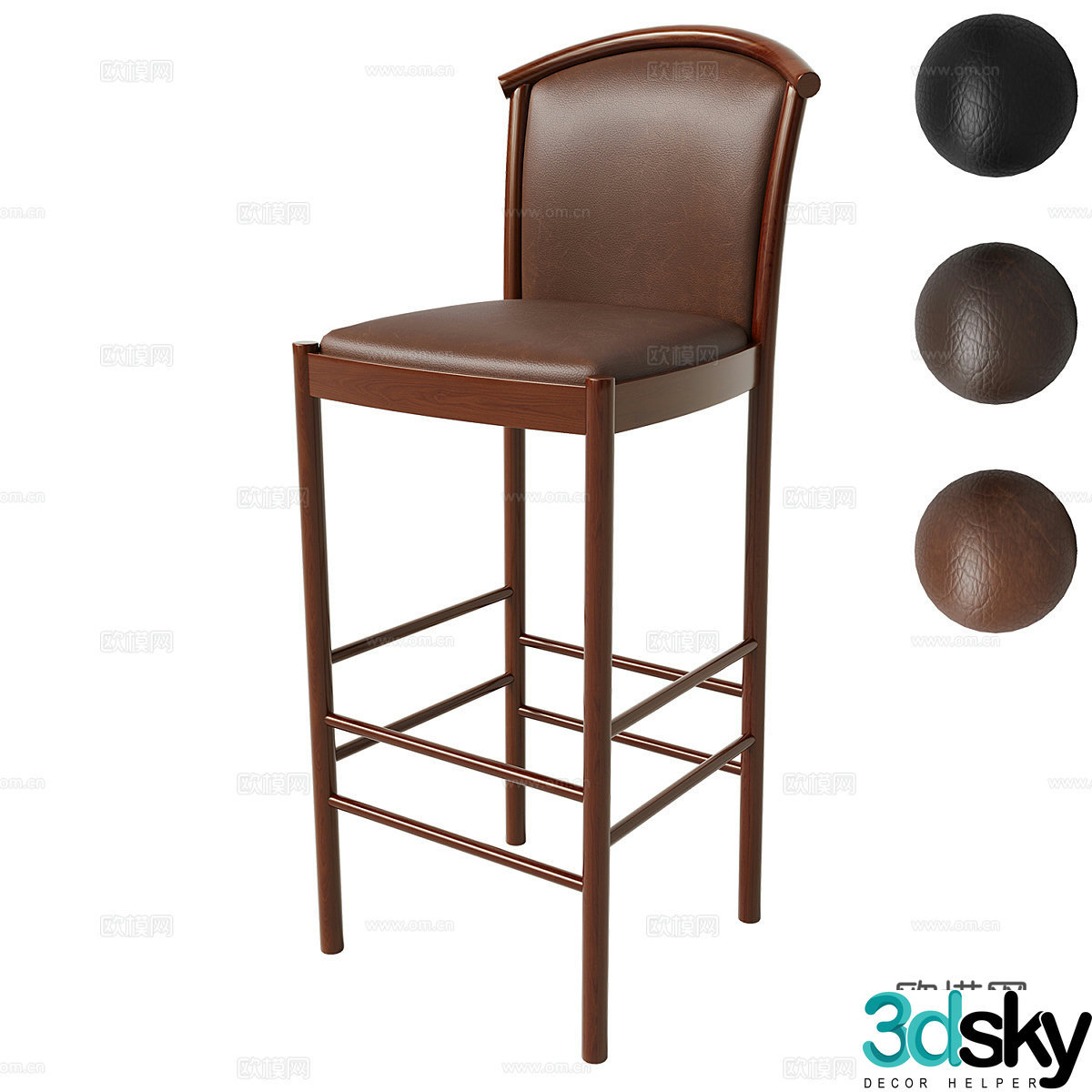 Modern simple bar chair chair chair simple bar stool bar stool 3D model