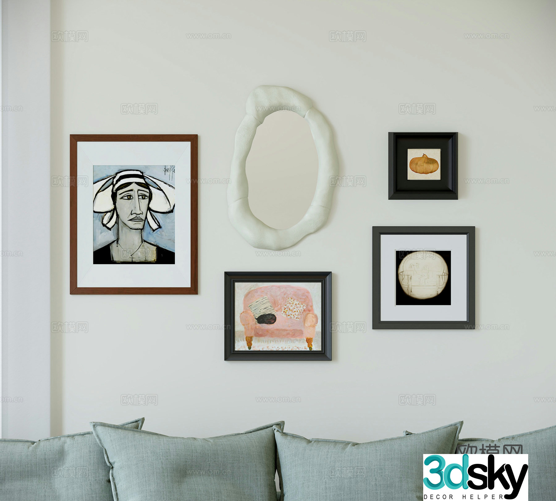 3D model of medieval style decorative painting