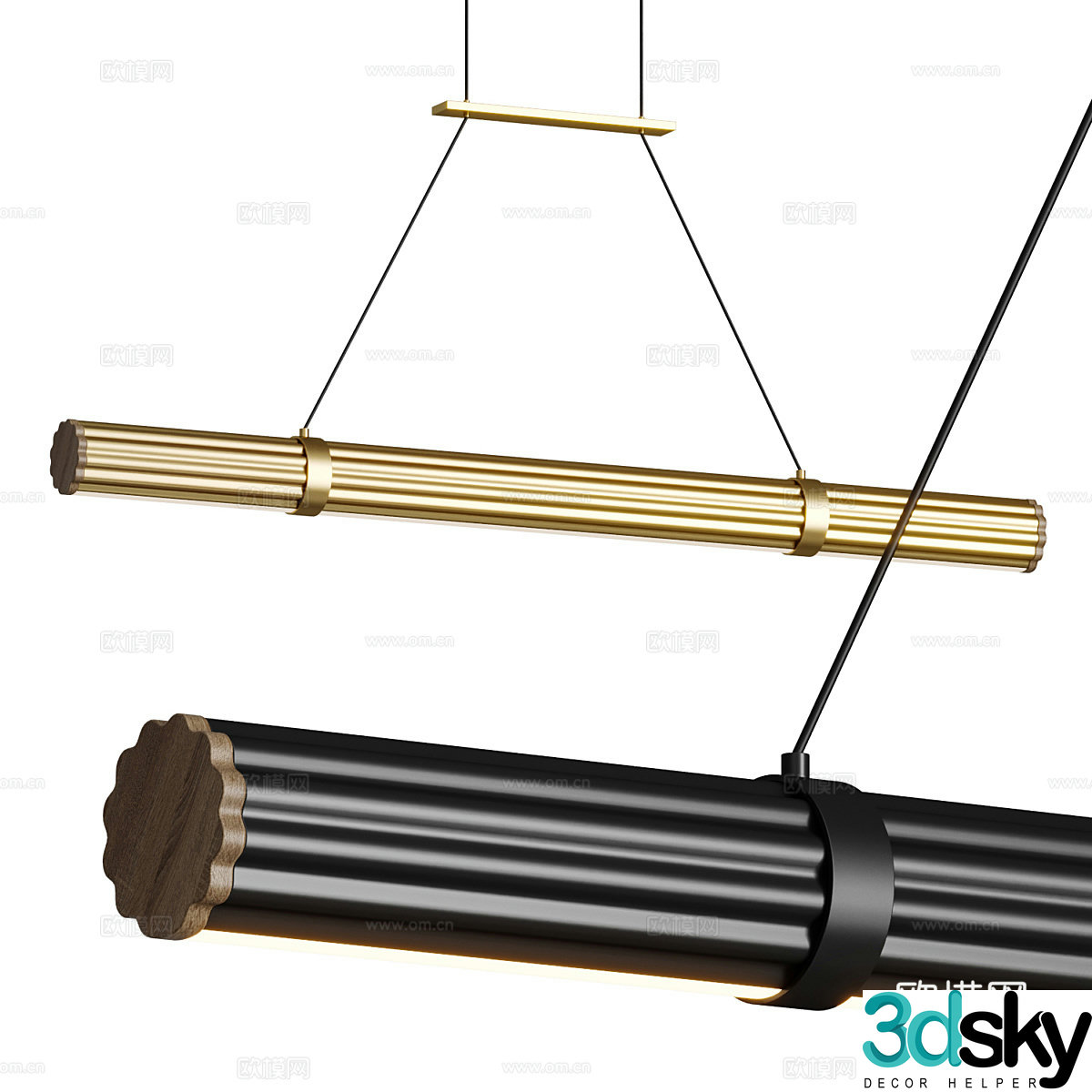 Modern light luxury decorative chandeliers 3d model