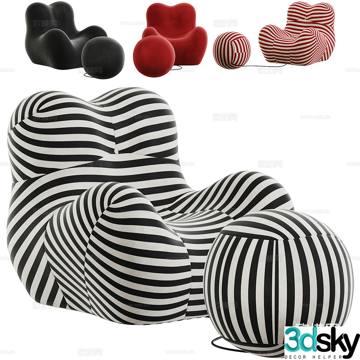 Modern Serie Up 2000 Casual Sofa 3D Model
