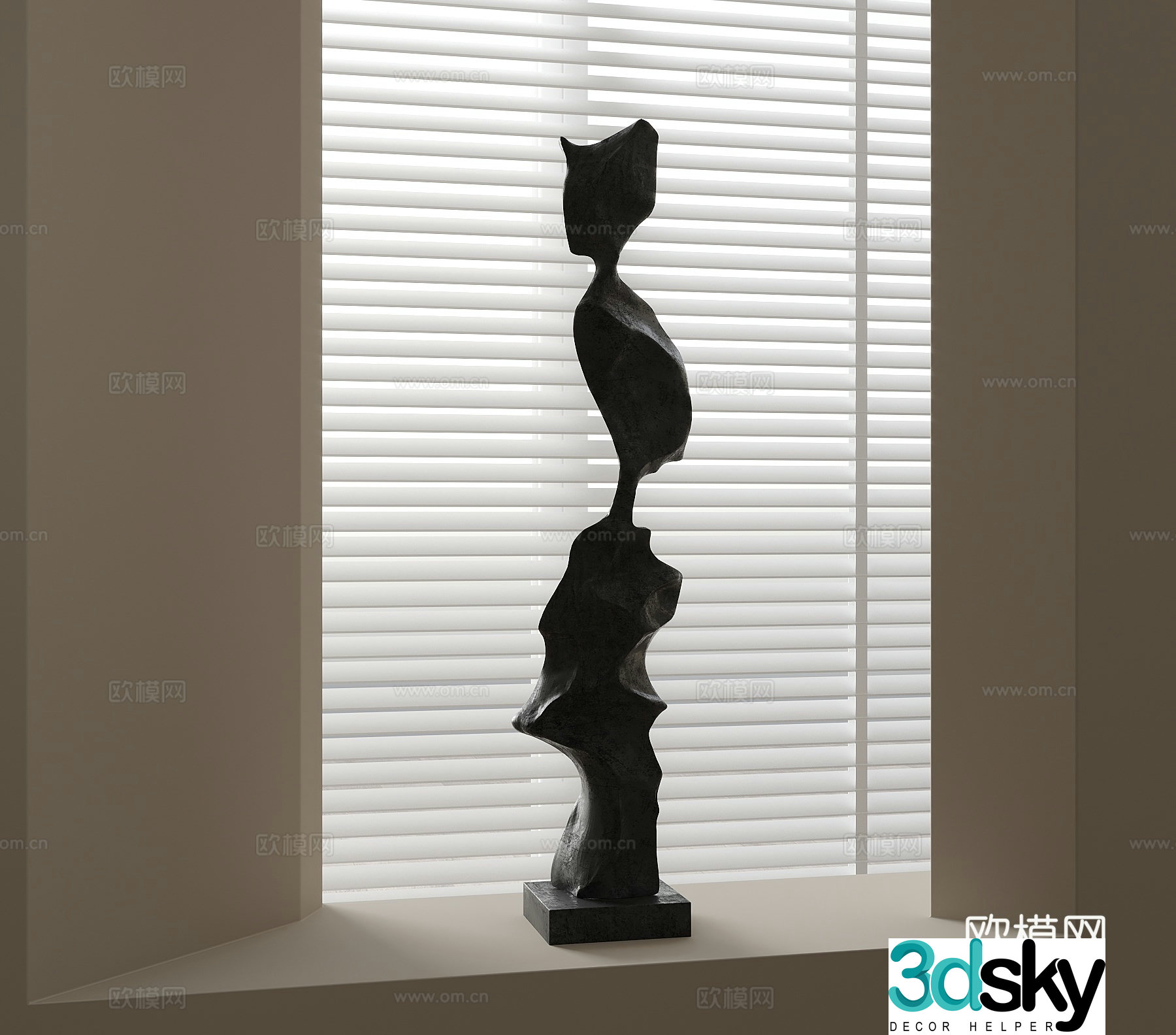 Modern abstract interior sculpture 3d model