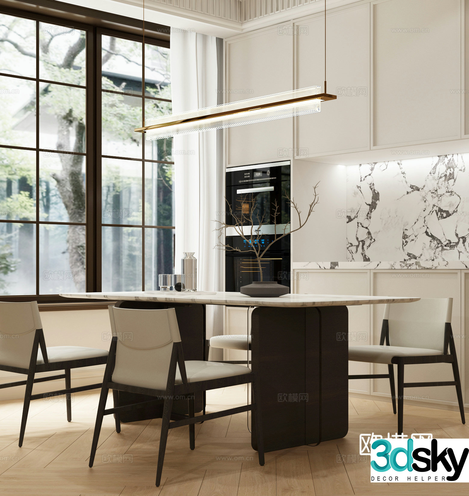 Modern Cream Style Restaurant French Cream Style Restaurant Modern Restaurant 3D Model