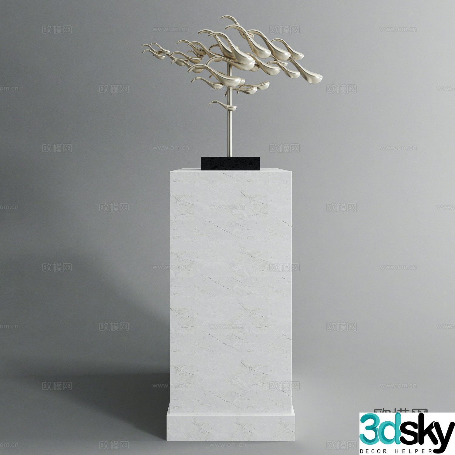 Modern metal sculpture ornament 3d model