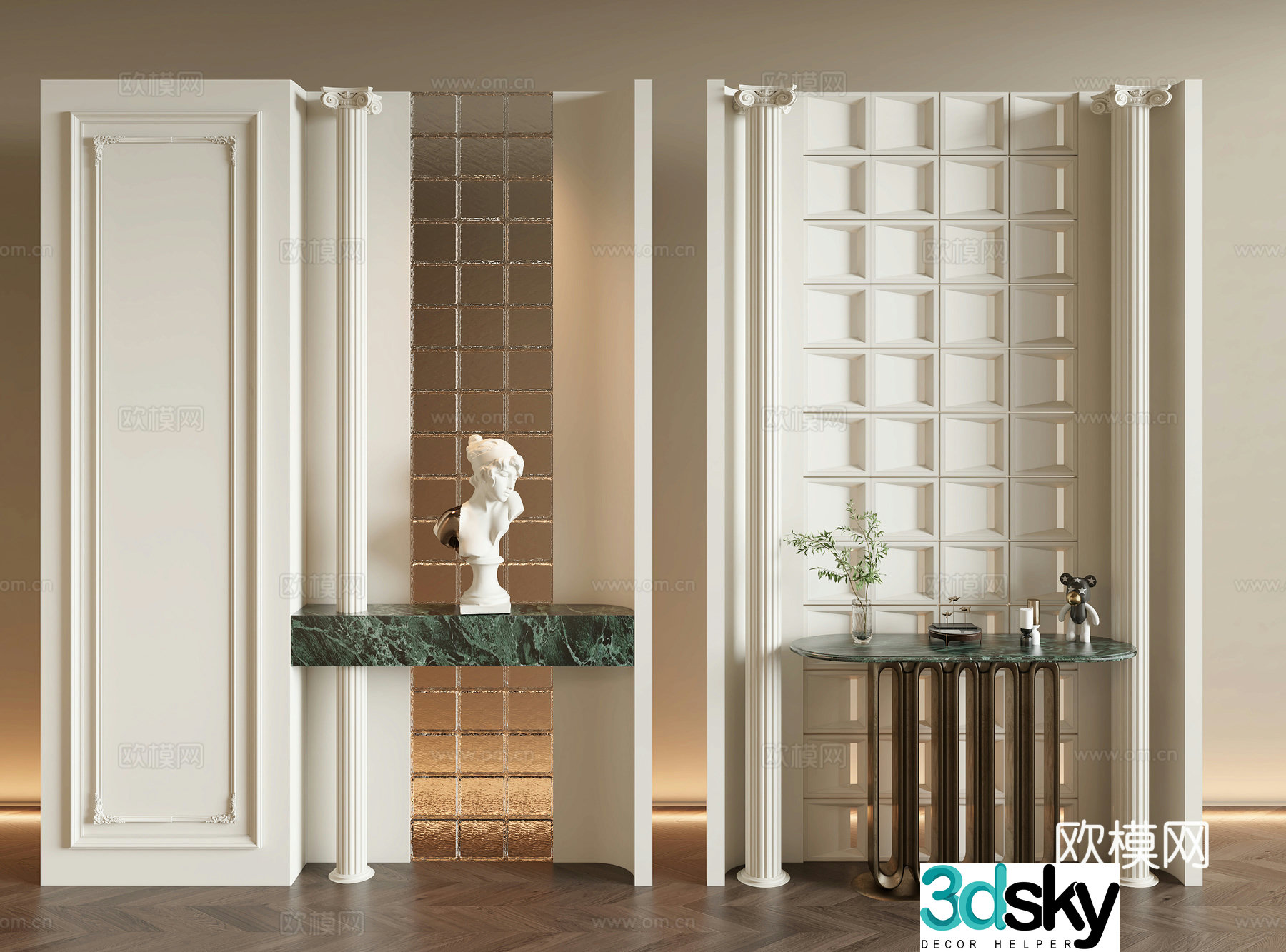 French entrance partition 3D model