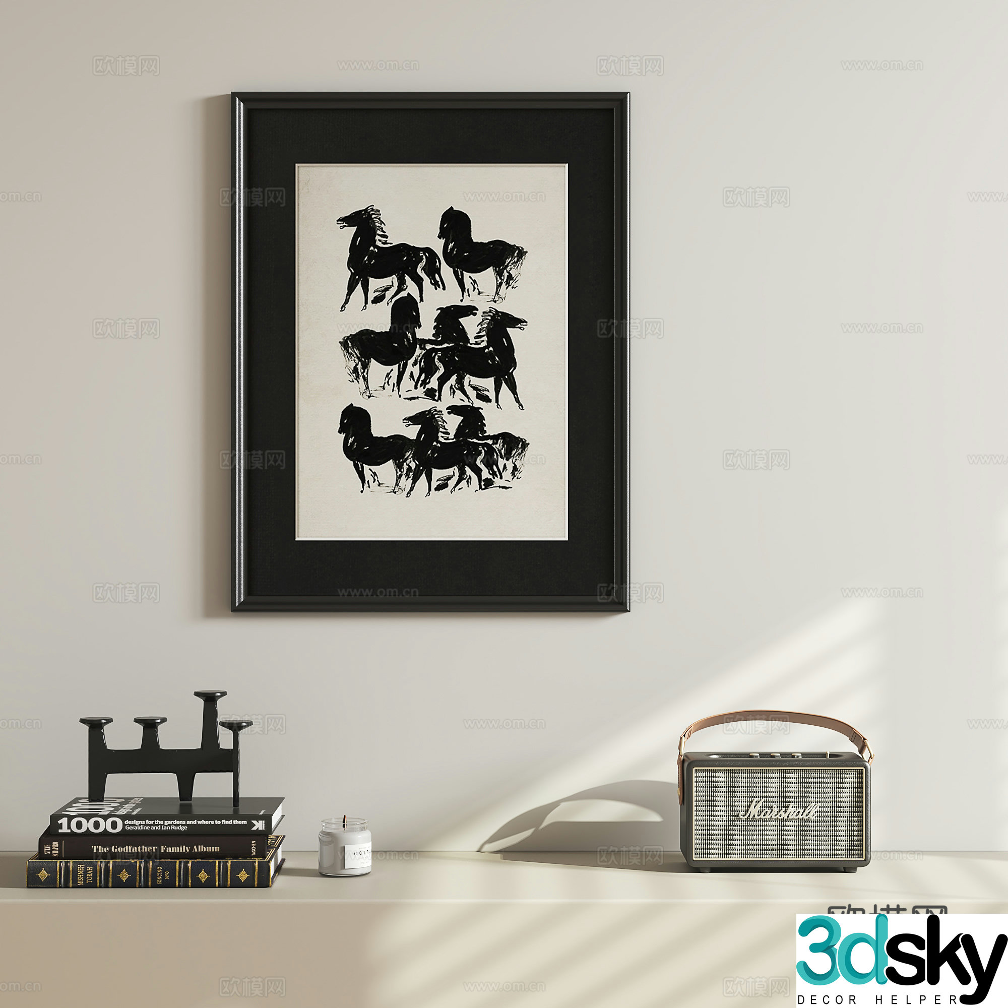 Modern medieval hanging painting 3d model