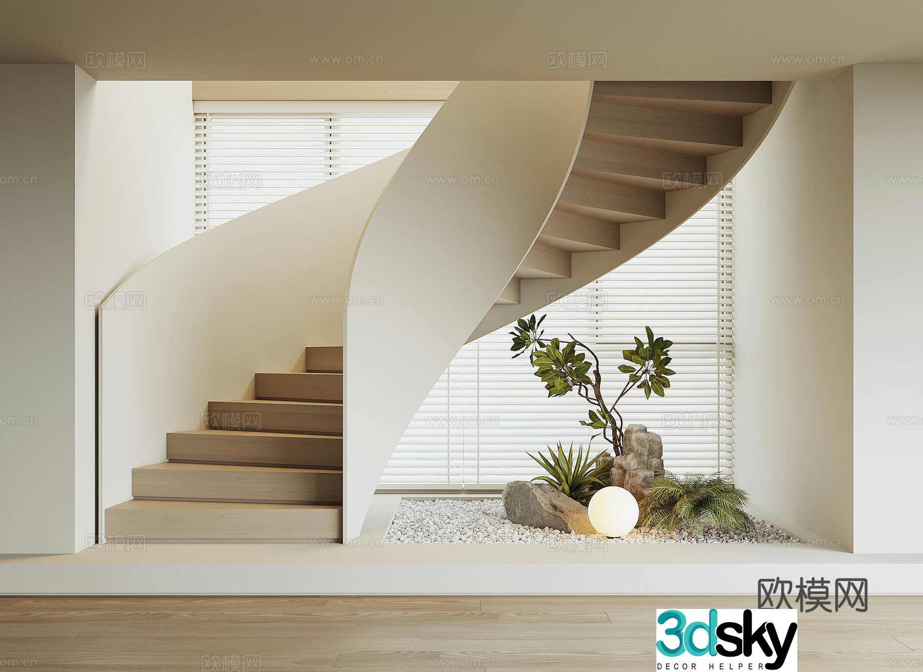 Modern spiral staircase 3d model