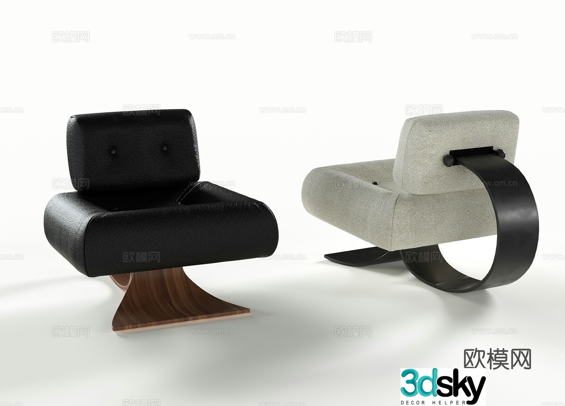 Modern single chair 3d model