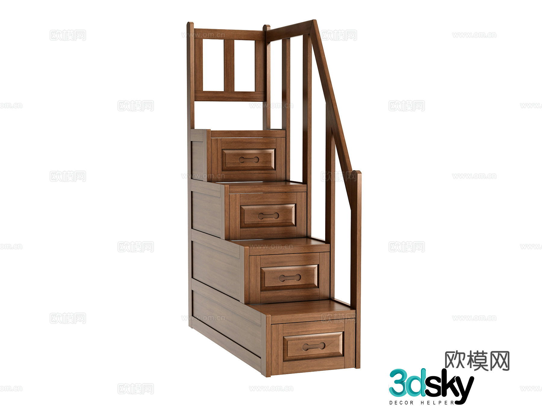 American staircase cabinet 3D model