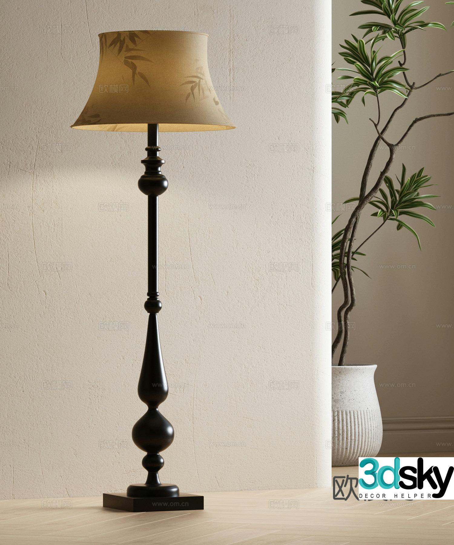 French floor lamp 3d model