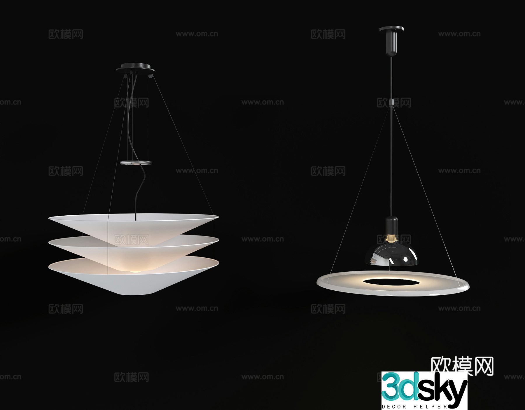 Modern chandelier 3d model