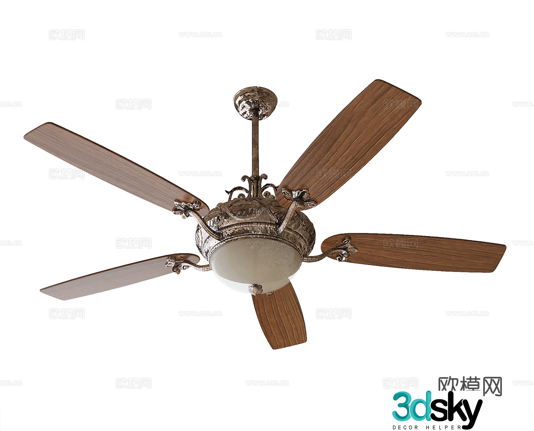 French fan chandelier 3d model