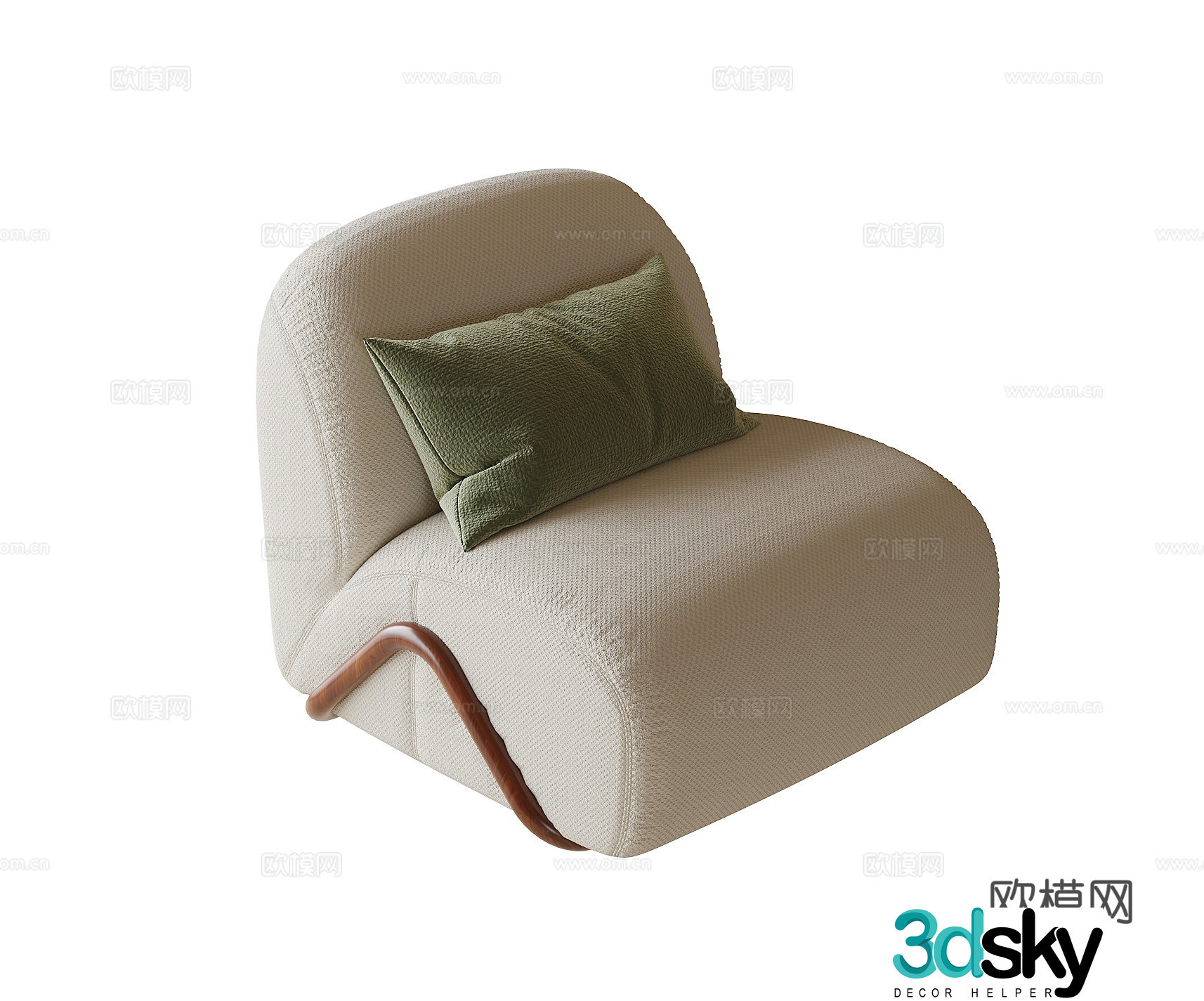 Modern single sofa single chair 3d model