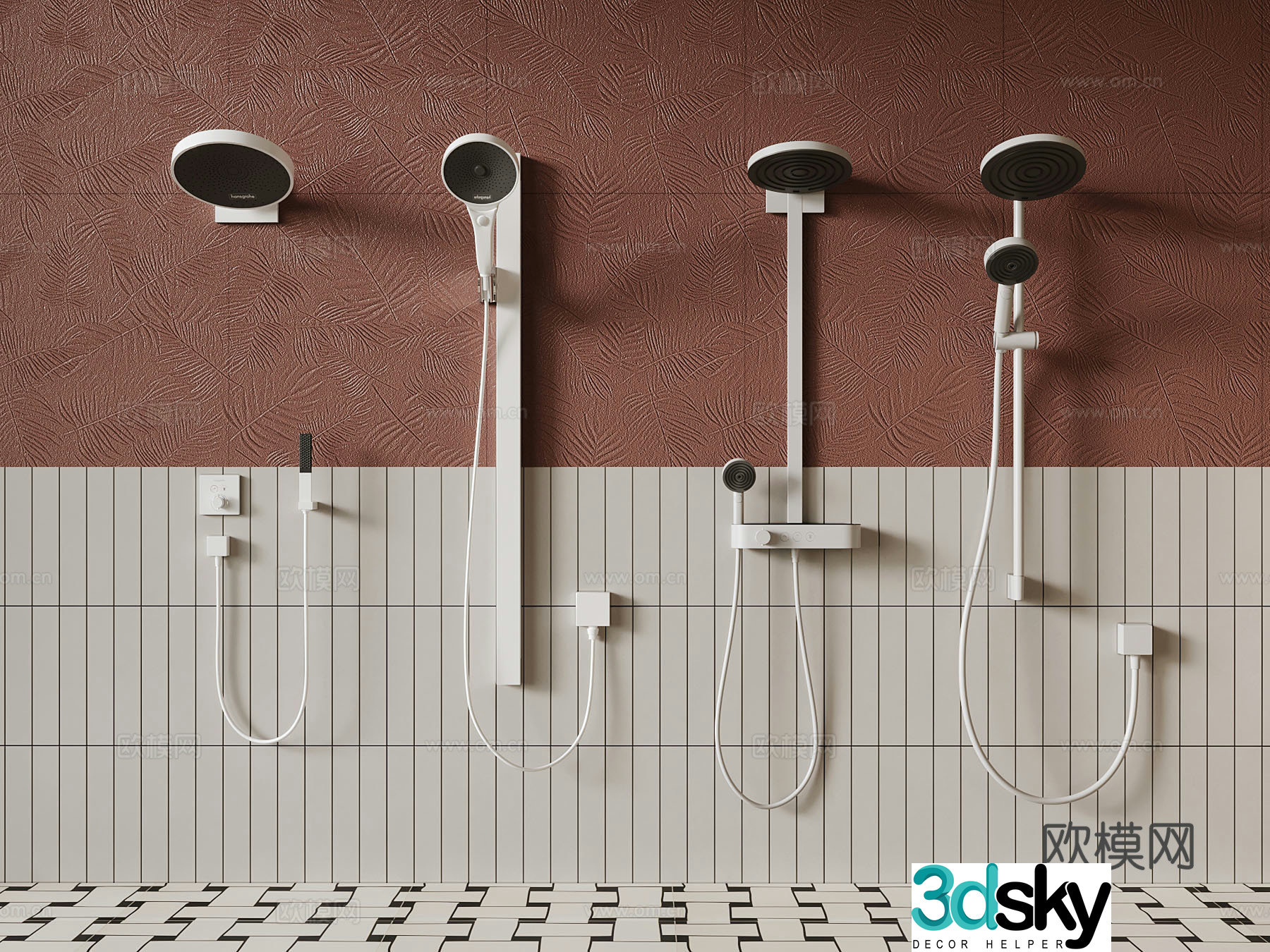 Modern shower combination shower 3d model
