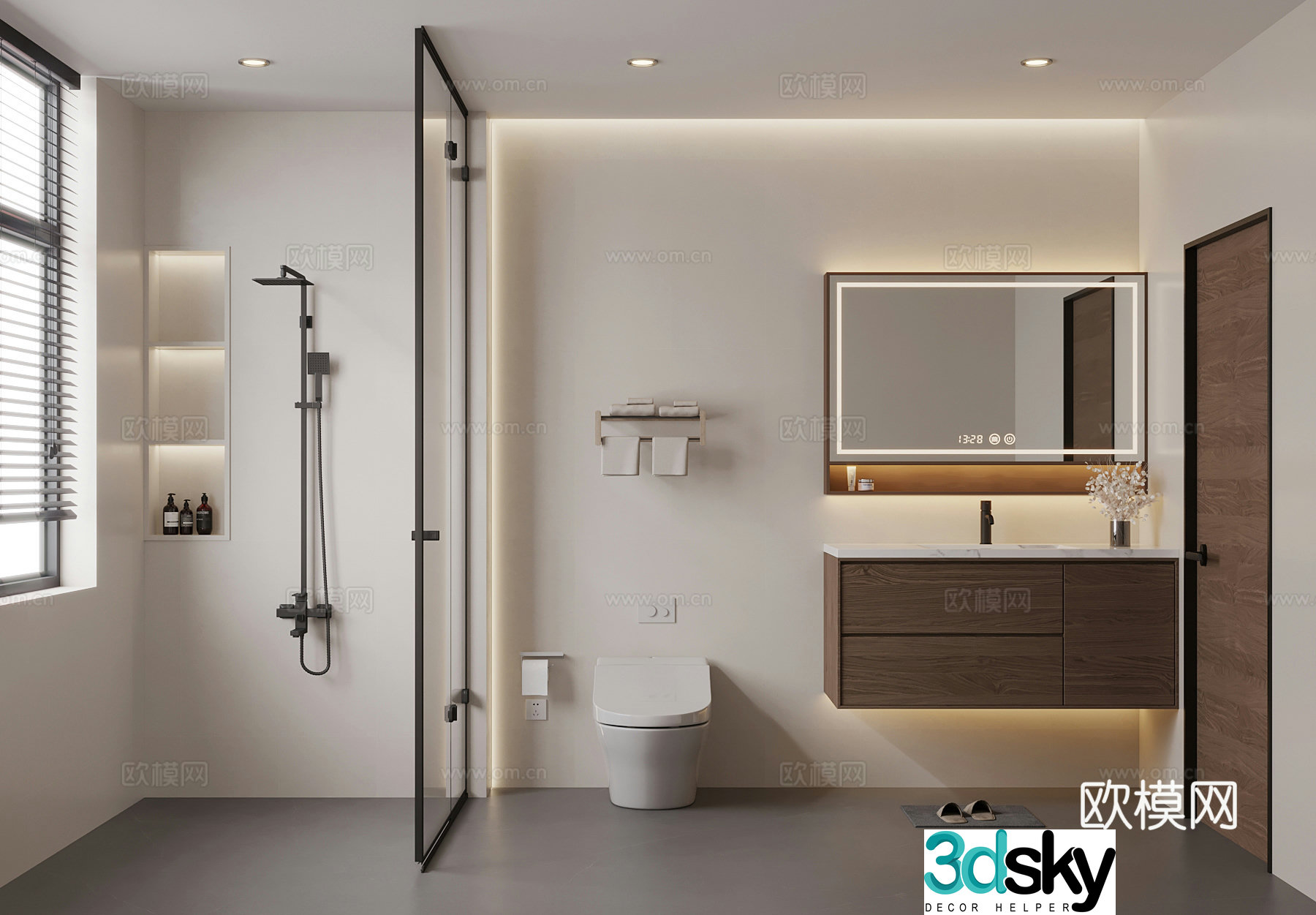 Modern Jingjifeng Bathroom Toilet Bathroom Cabinet Bathroom Cabinet 3D Model