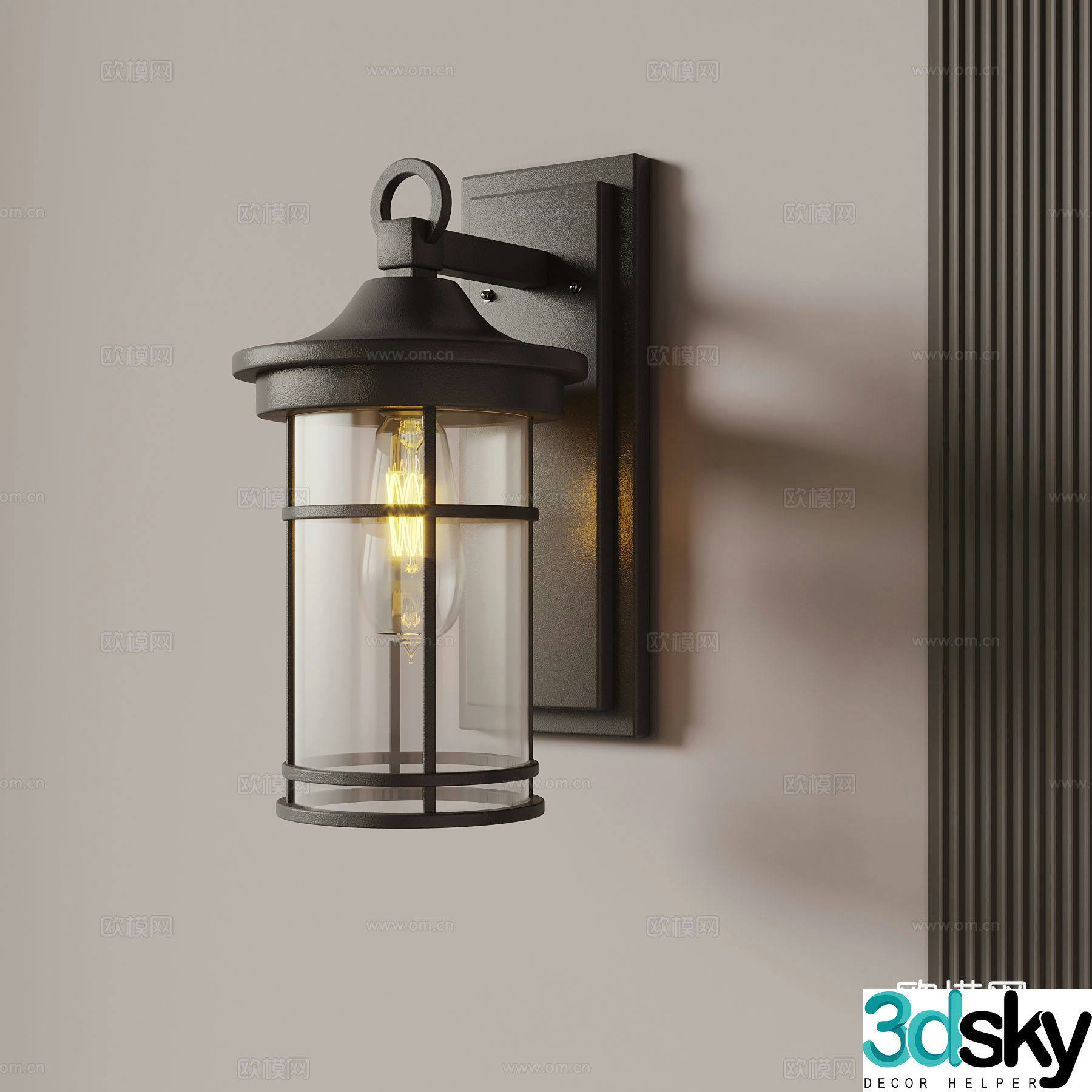 American wall lamp outdoor wall lamp simple wall lamp 3d model